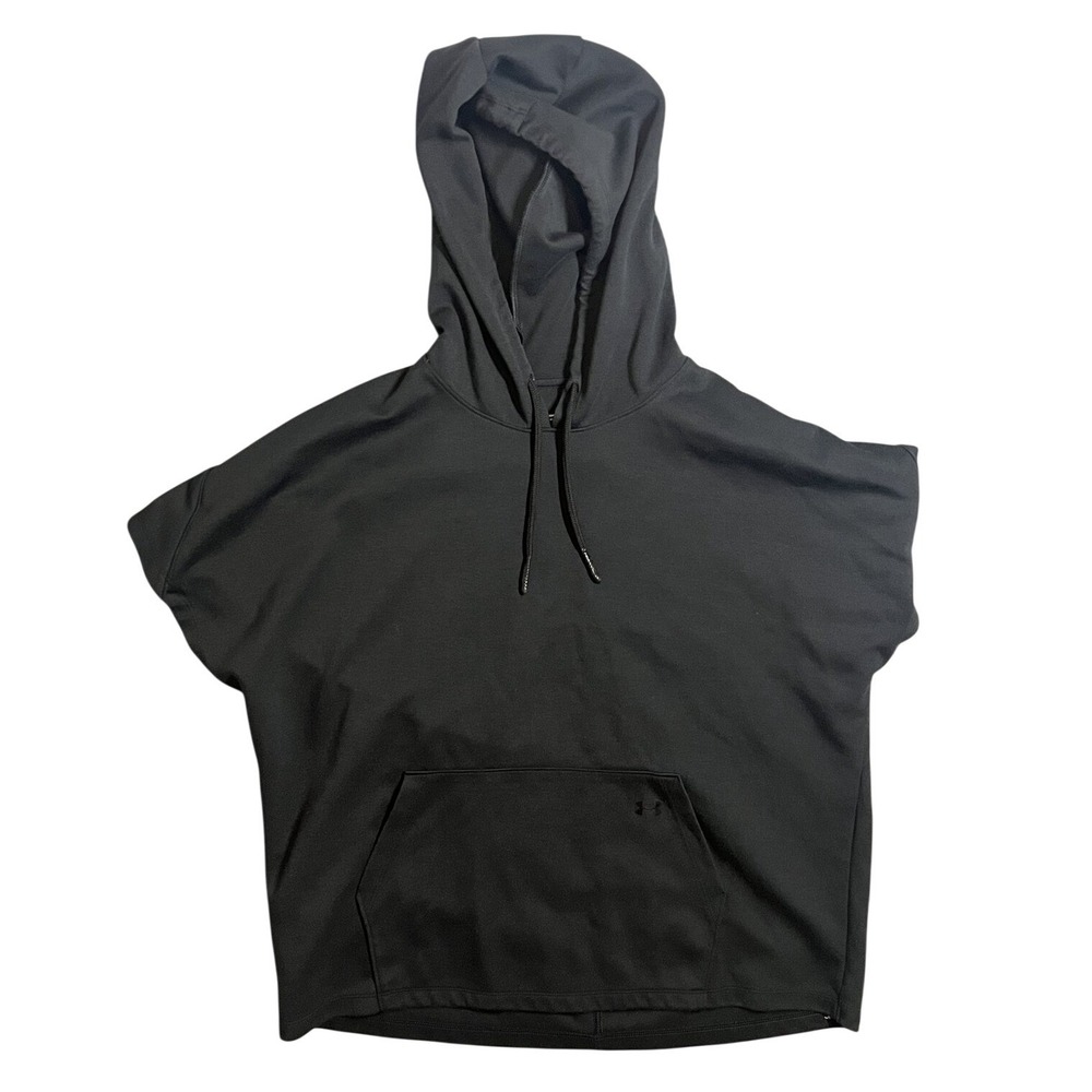 Under Armour Unisex‎ Black Sleeveless Hoodie Sweatshirt Size Small Loose Fit
